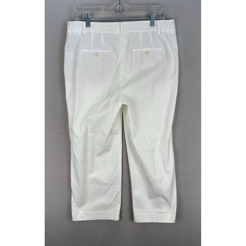 Talbots Women's 8 White Mid-Rise Chelsea Cropped Stretchy Business Casual Pants‎ - Picture 2 of 7